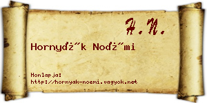 Hornyák Noémi névjegykártya